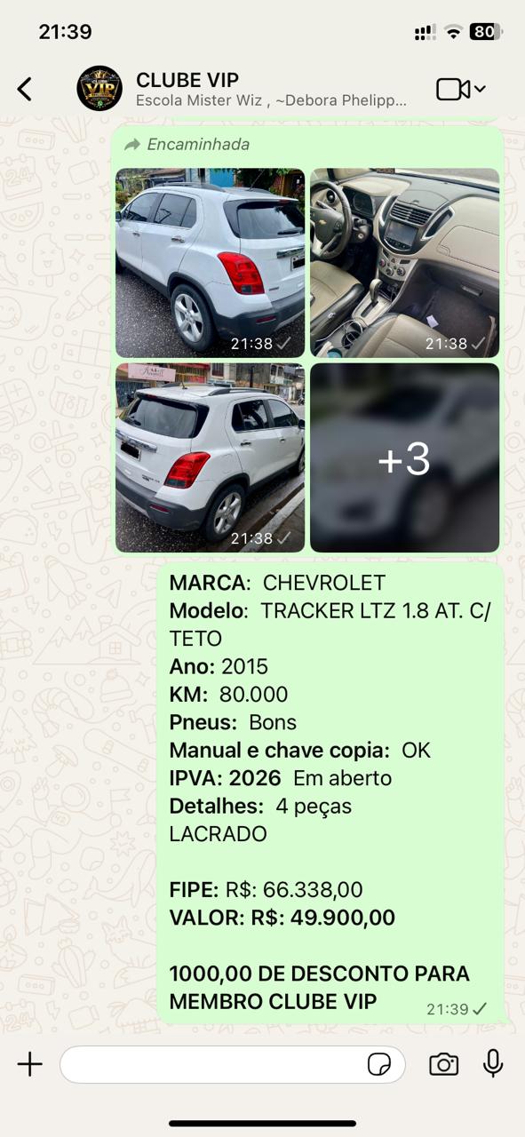 Print do Clube VIP mostrando o mesmo veículo com R$ 1.000 de desconto exclusivo
